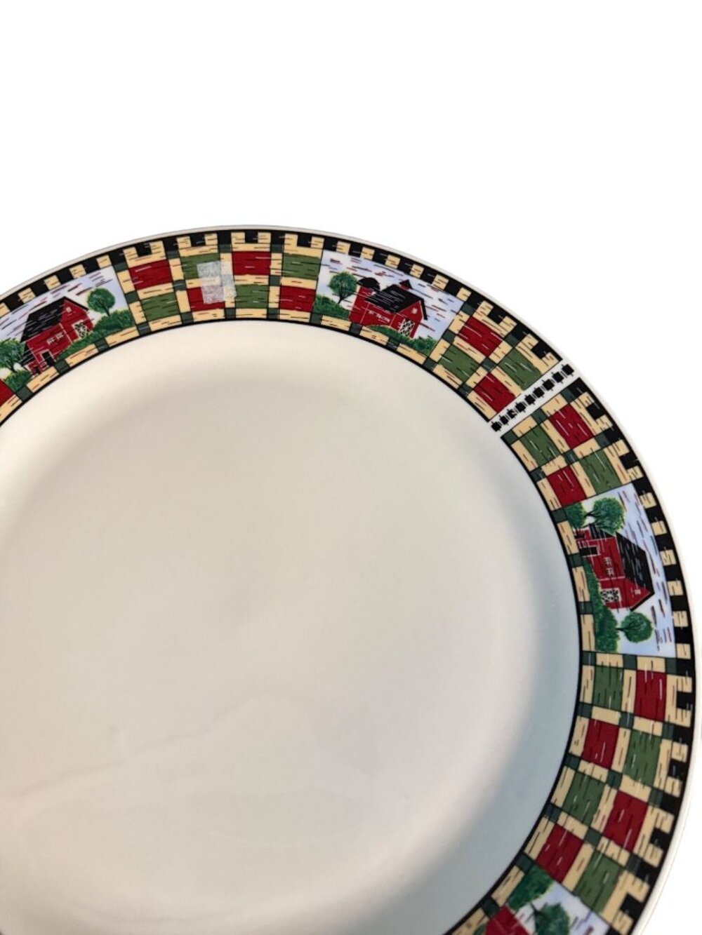Majesticware Homestead Stoneware Dinner Plate 12.5" Country Barn Scene Dishwashe - Picture 4 of 6